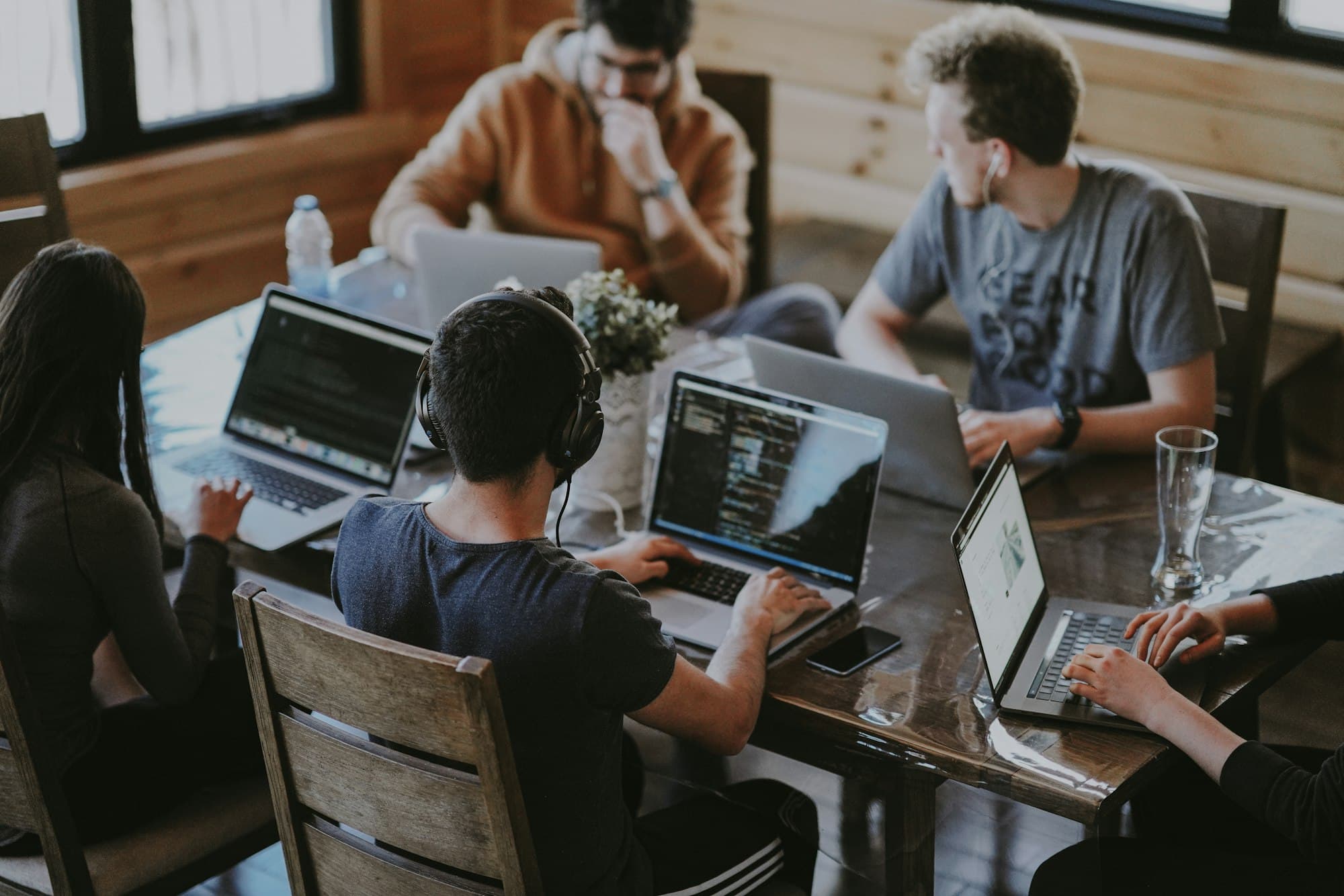 Professional team collaborating on a digital product