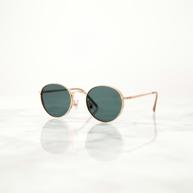 Handcrafted geometric acetate frame sunglasses with polarized dark lenses